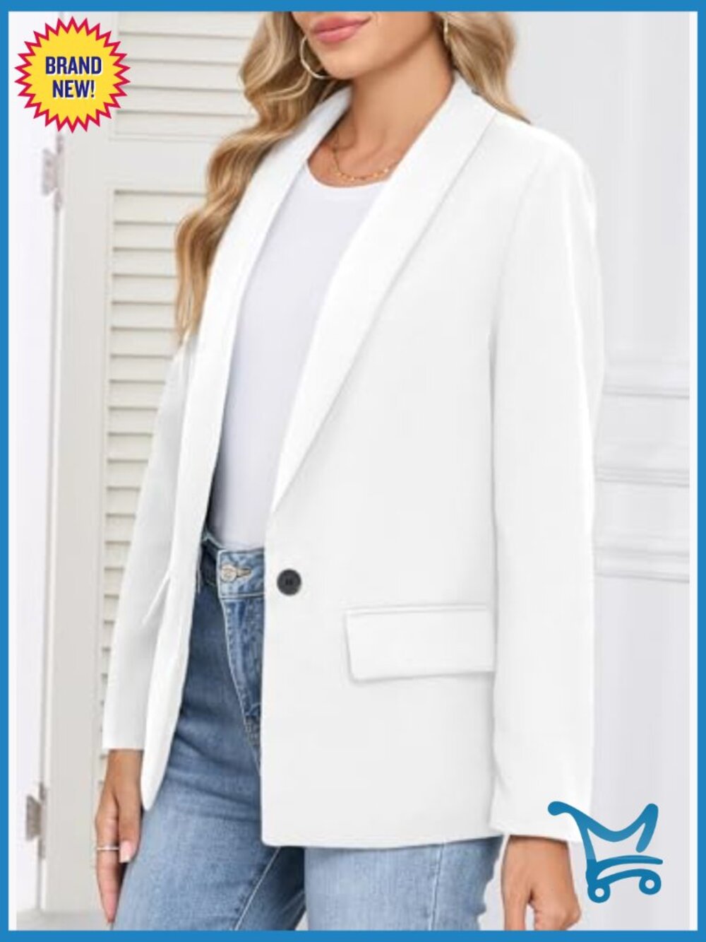 Womens Long Sleeve Blazer Open Front Work Office Suit Jacket - Picture 5 of 7